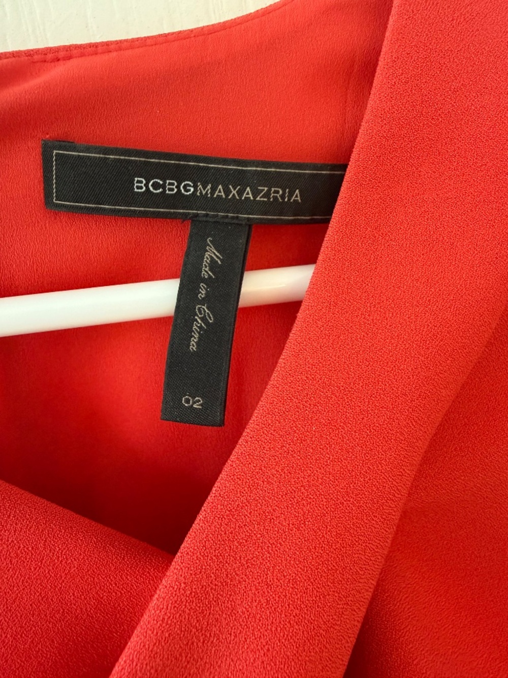 BCBGMaxAzria Careen Dress Mini Coral Red Ruffle Cutout Cocktail Party Size 2 - Picture 6 of 6